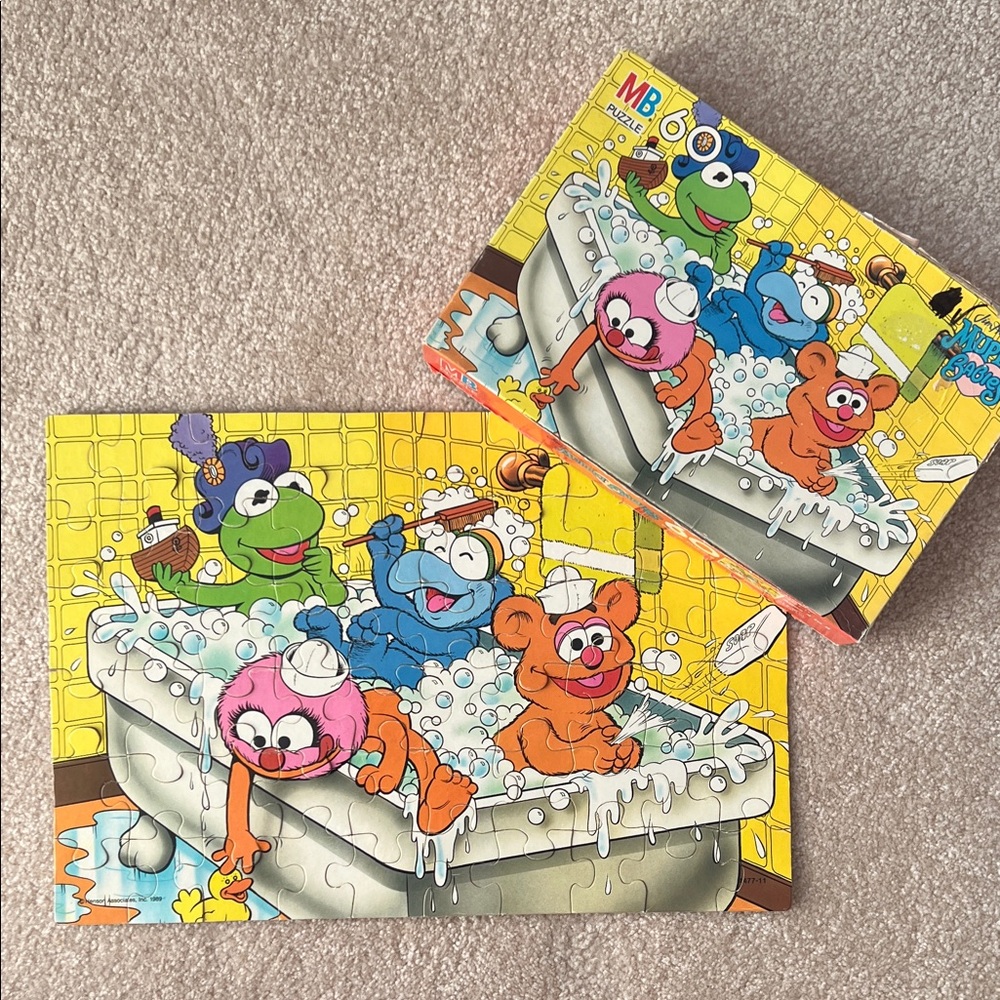 VINTAGE Muppet Babies nostalgic 1980s 60 piece puzzle Kermit Gonzo Fozzy Animal